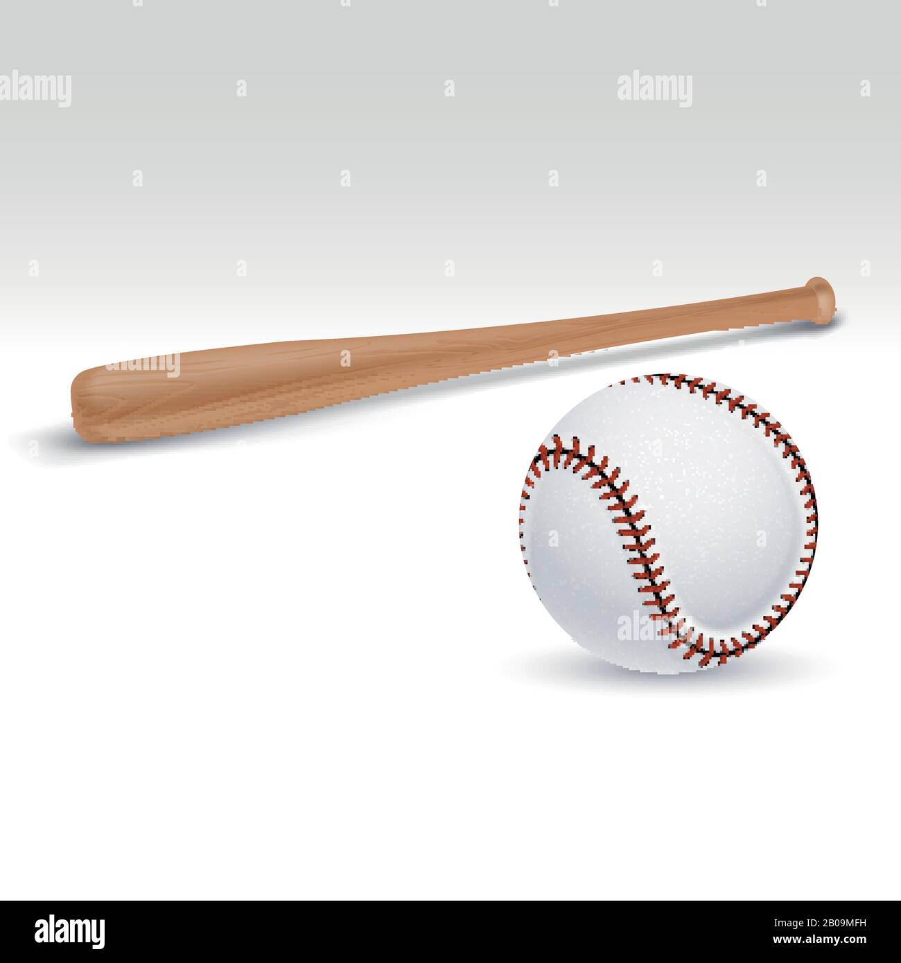 Baseball bat and ball vector illustration. Accessories for baseball