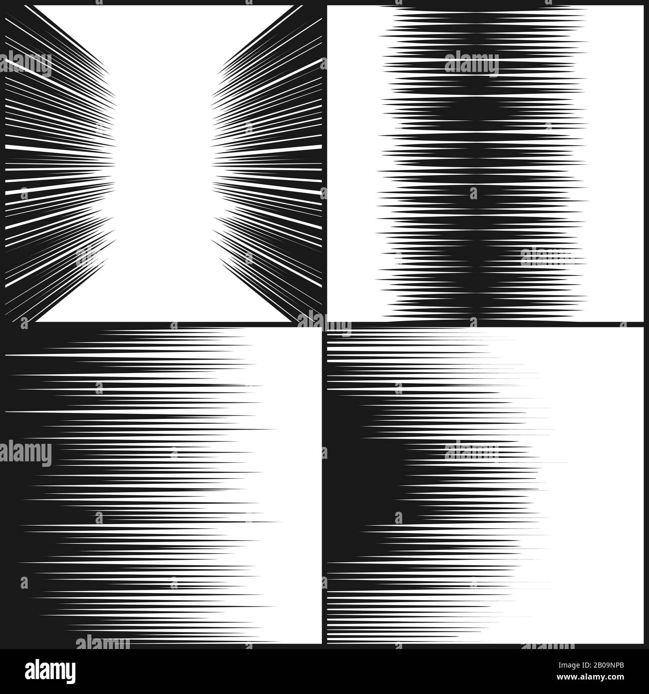 Speed line comic book texture, horizontal motion lines vector set. Monochrome texture speed power striped, illustration of effect line speed Stock Vector