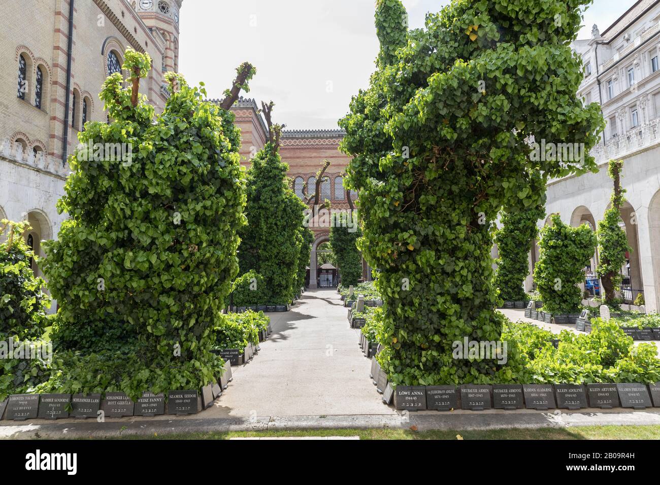 Budapest, Hungary - 25 April 2019: Dohány Street Synagogue historical Cemetery (also known as the Great Synagogue or Tabakgasse), Hungary Stock Photo