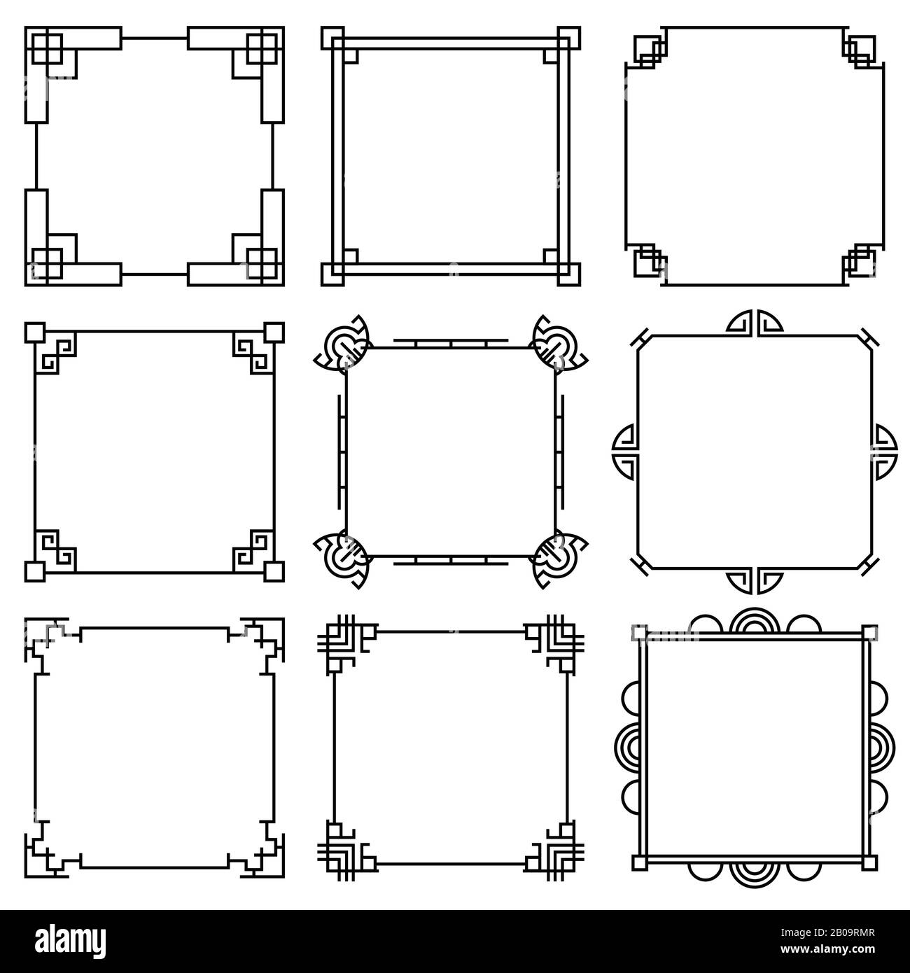 Traditional korean door and window ornament, chinese wall design, japan  frames vector set. Traditional chinese decoration illustration Stock Vector  Image & Art - Alamy