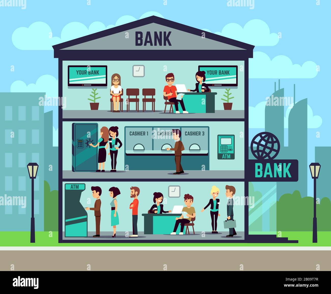 Bank staff money hi-res stock photography and images - Alamy