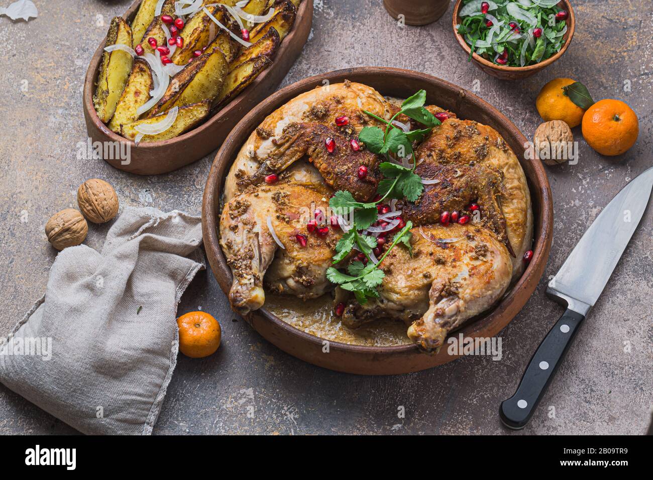 grilled chicken with cream and garlic sauce Stock Photo - Alamy