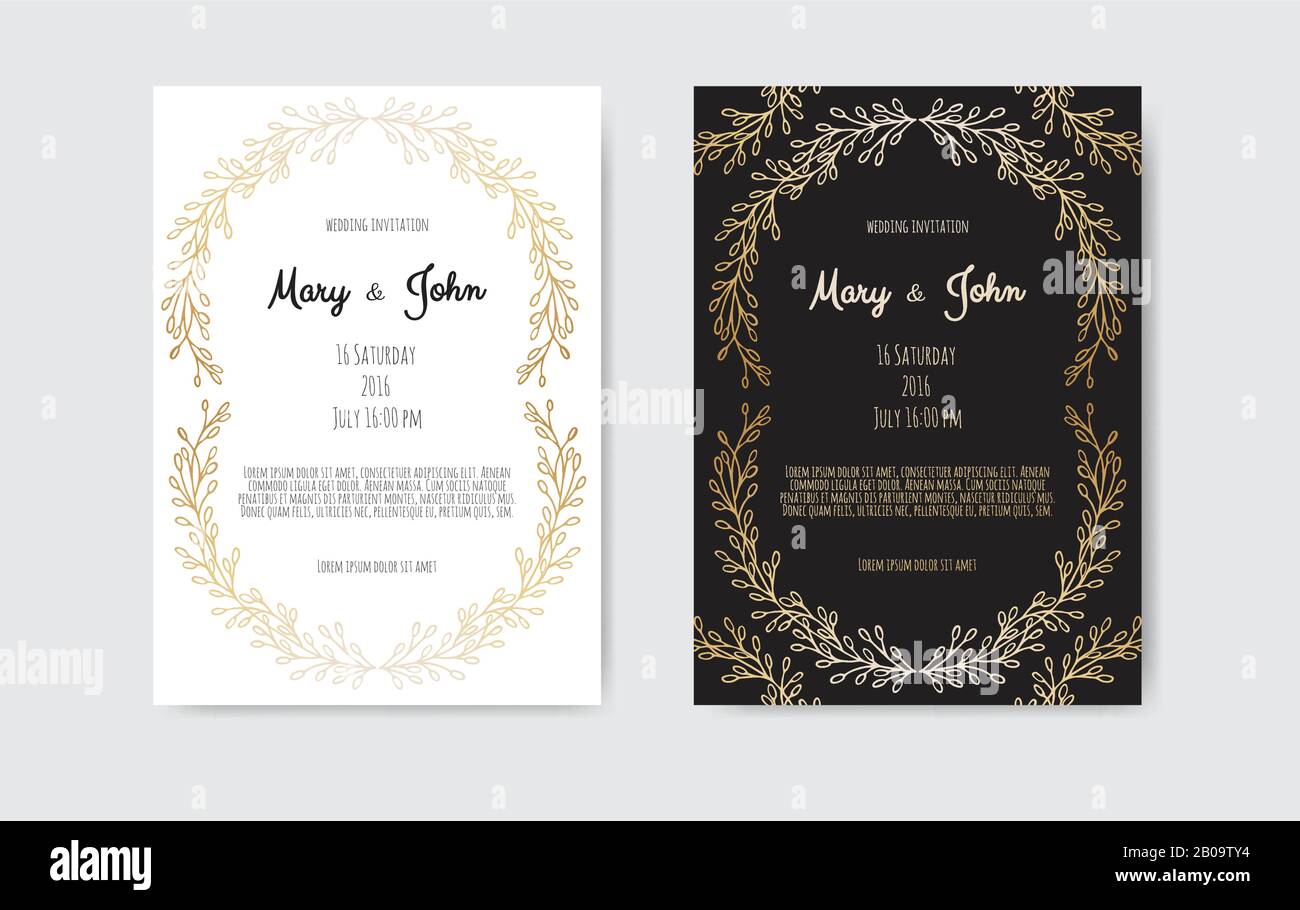 Vector floral design card. Greeting, postcard wedding invite template. Stock Vector