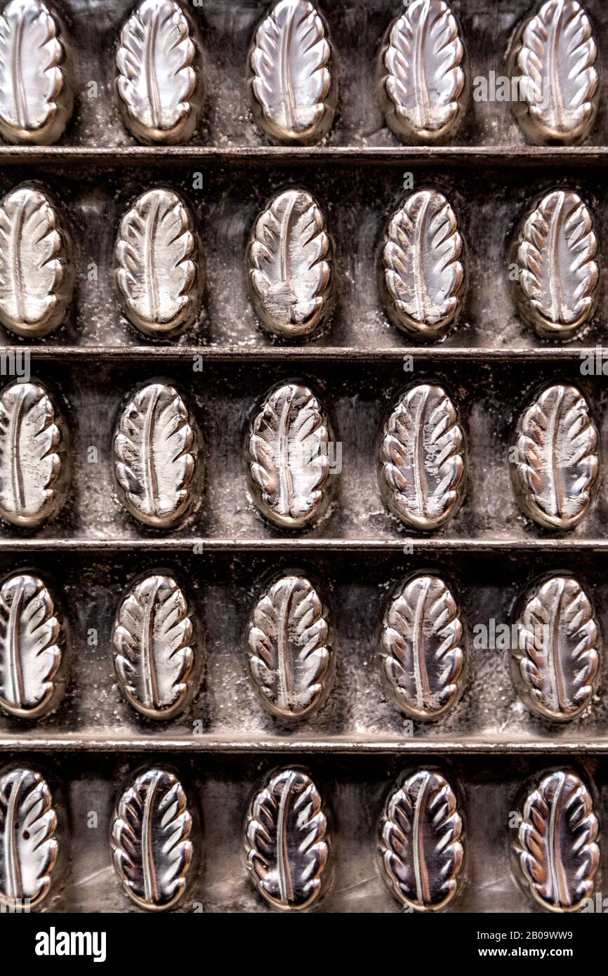 Chocolate moulds on display at the Szamos Chocolate Museum in Budapest, Hungary Stock Photo