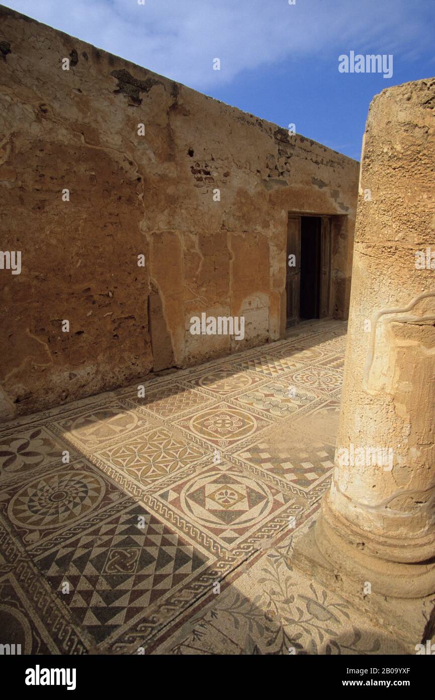 LIBYA, NEAR TRIPOLI, VILLA SILIN, ROMAN, 2ND CENTURY, MOSAICS Stock Photo