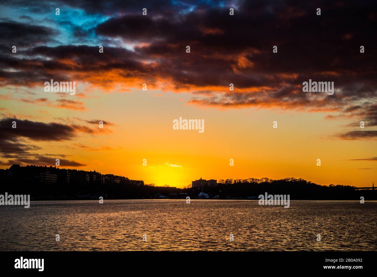 Sunset in Sweden Stock Photo