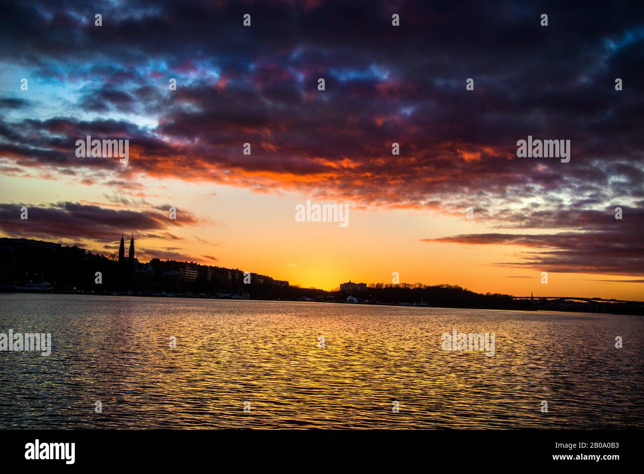 Sunset in Sweden Stock Photo
