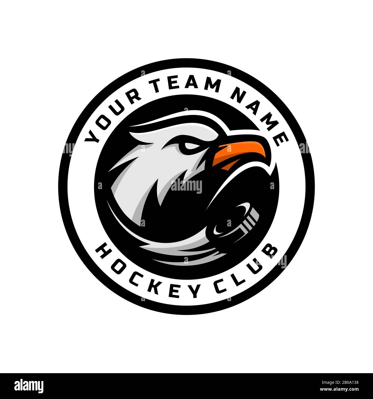 Eagle head logo for the hockey team logo. vector illustration. with a