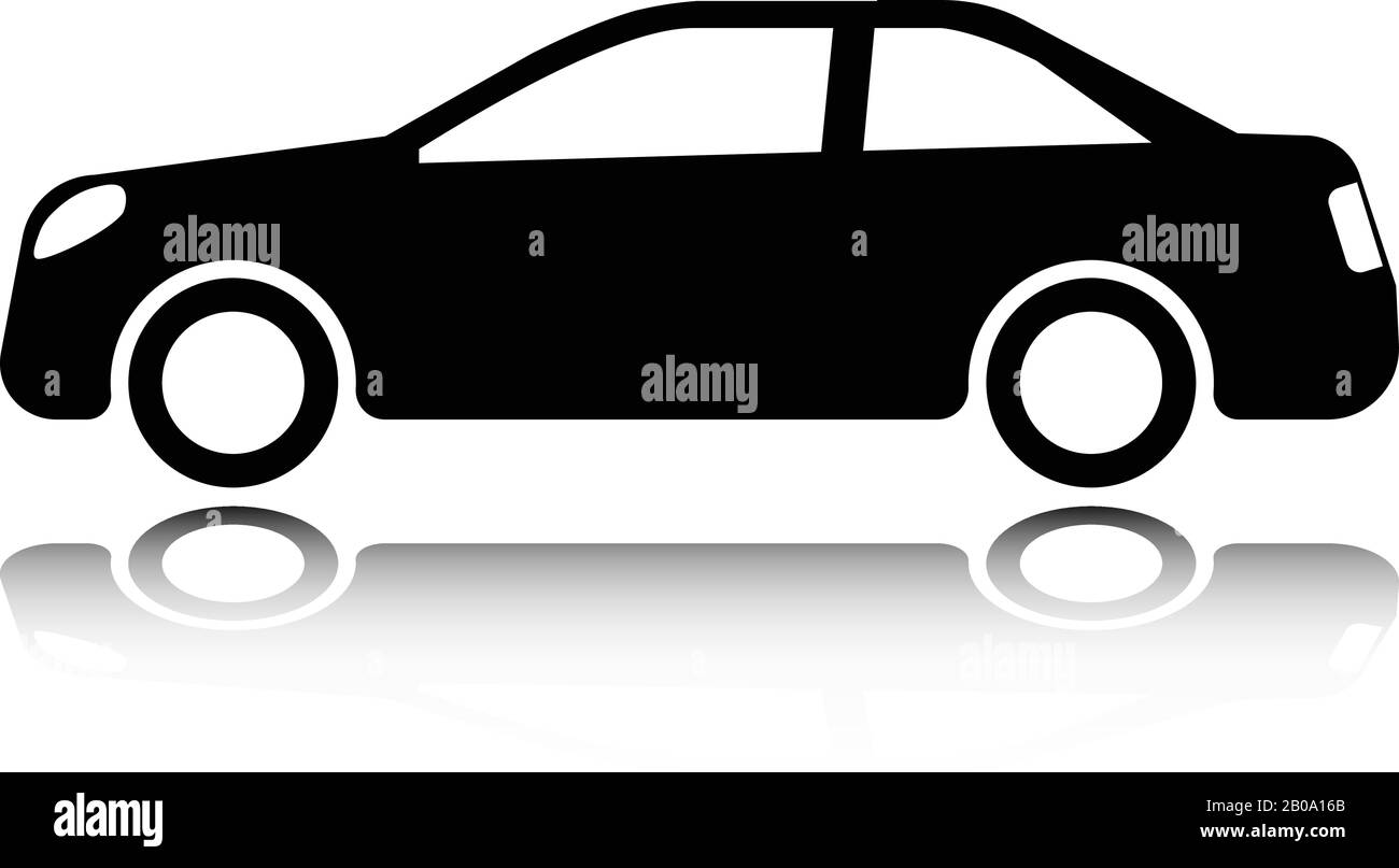 simple car icon, flat design - vector Stock Vector