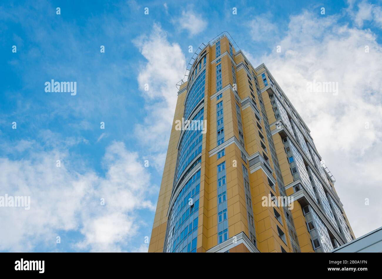 St. Petersburg, Russia -10.23.18: modern residential building on a background of blue sky. Stock Photo