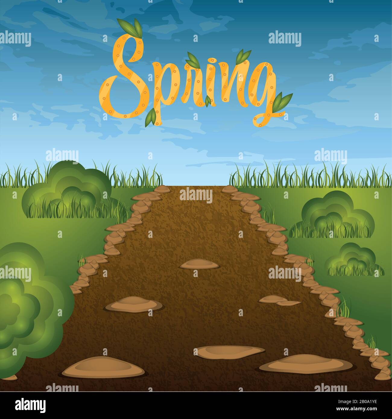 Dirt road with grass Stock Vector Image & Art Alamy