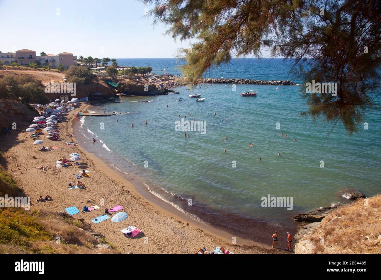 One of the beachs at Panormos, a small fishing village on the northern coast of  Crete August 2018 Stock Photo