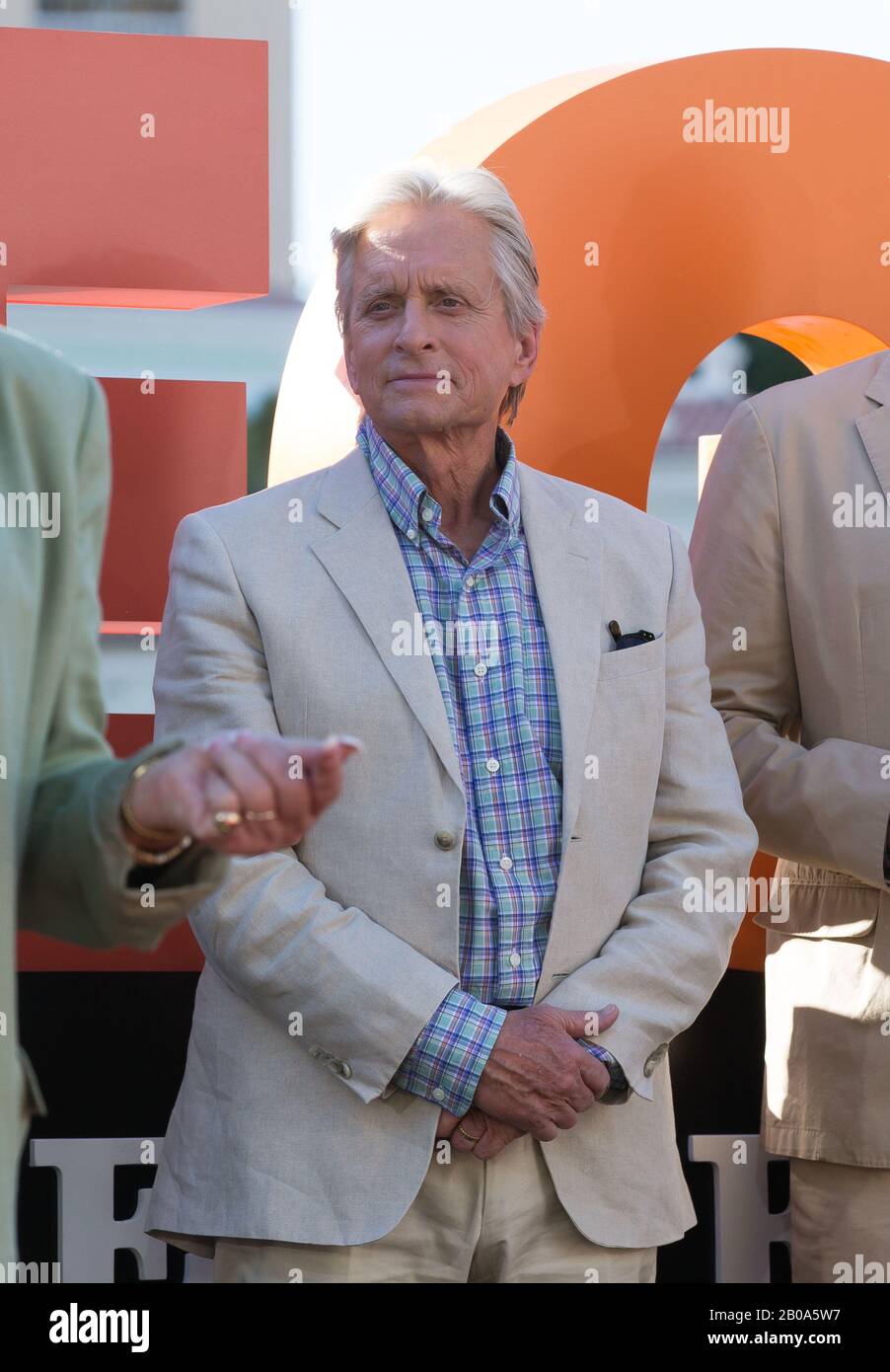 LAS VEGAS, NV - October 18: Michael Douglas pictured as The Cast of 'Last  Vegas' receive the Key to the city of Las Vegas at The Bellagio Fountains  on October 18, 2013