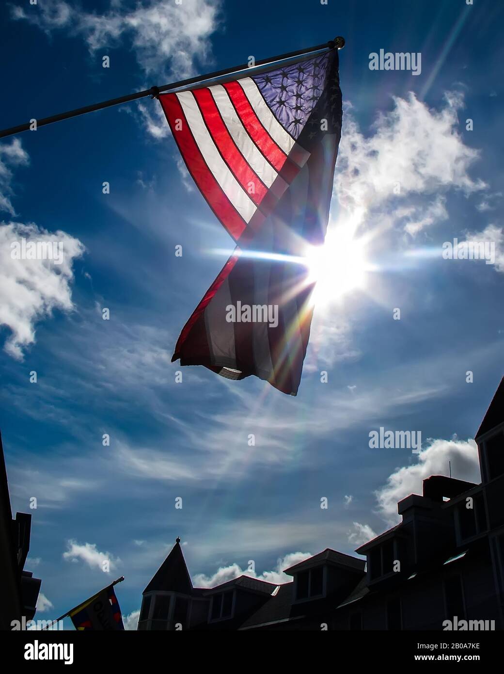 American Flag Waving. Stock Photo