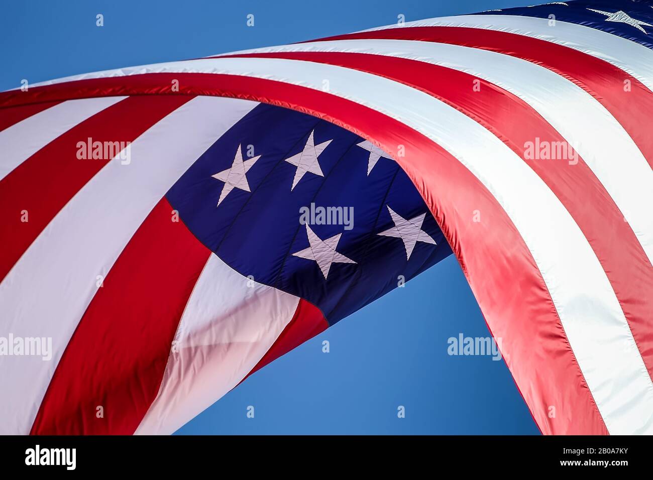 American Flag Waving. RZ1 0981 Stock Photo