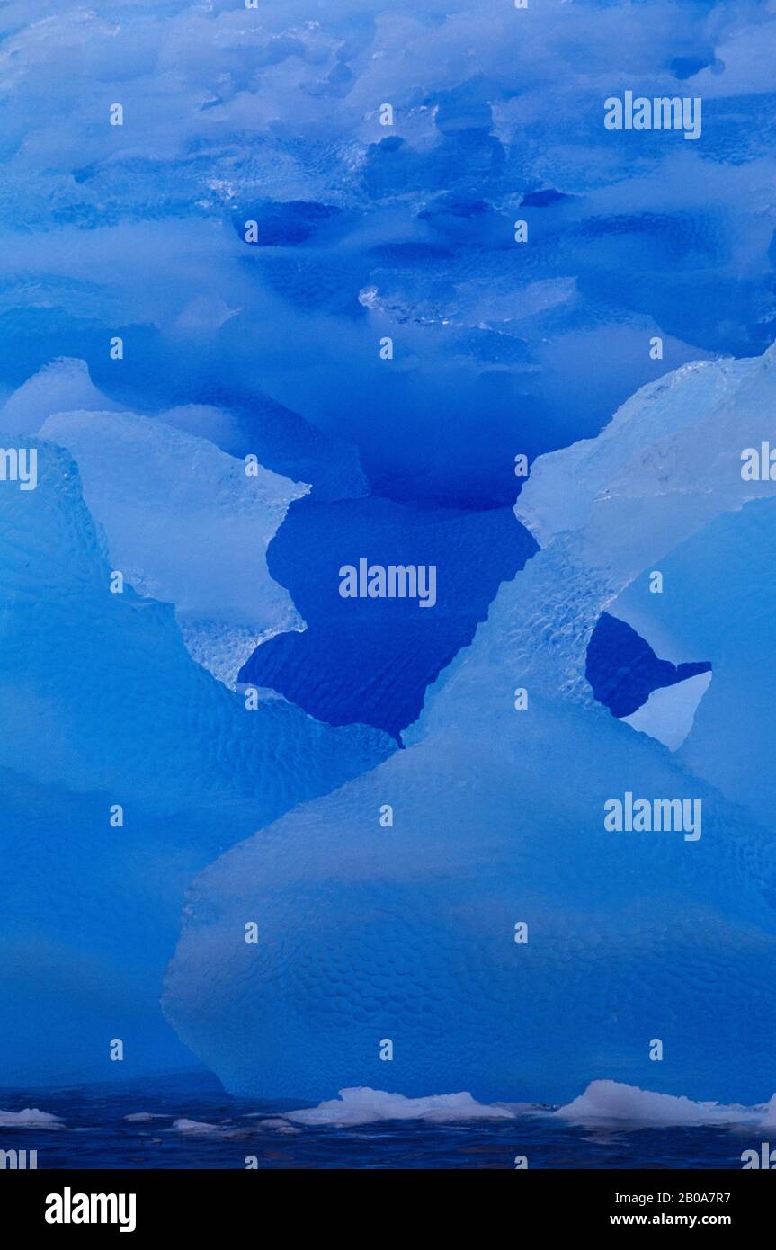 ANTARCTIC PENINSULA, ARGENTINE ISLANDS, BLUE ICEBERG, DETAIL Stock