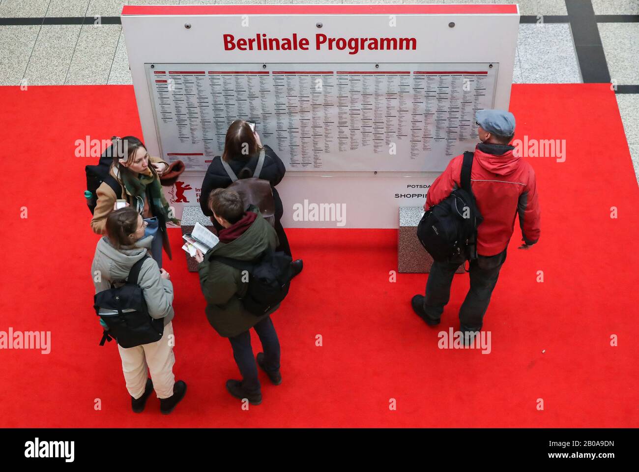 Berlin Germany 19th Feb 2020 People Look At The Schedule Of