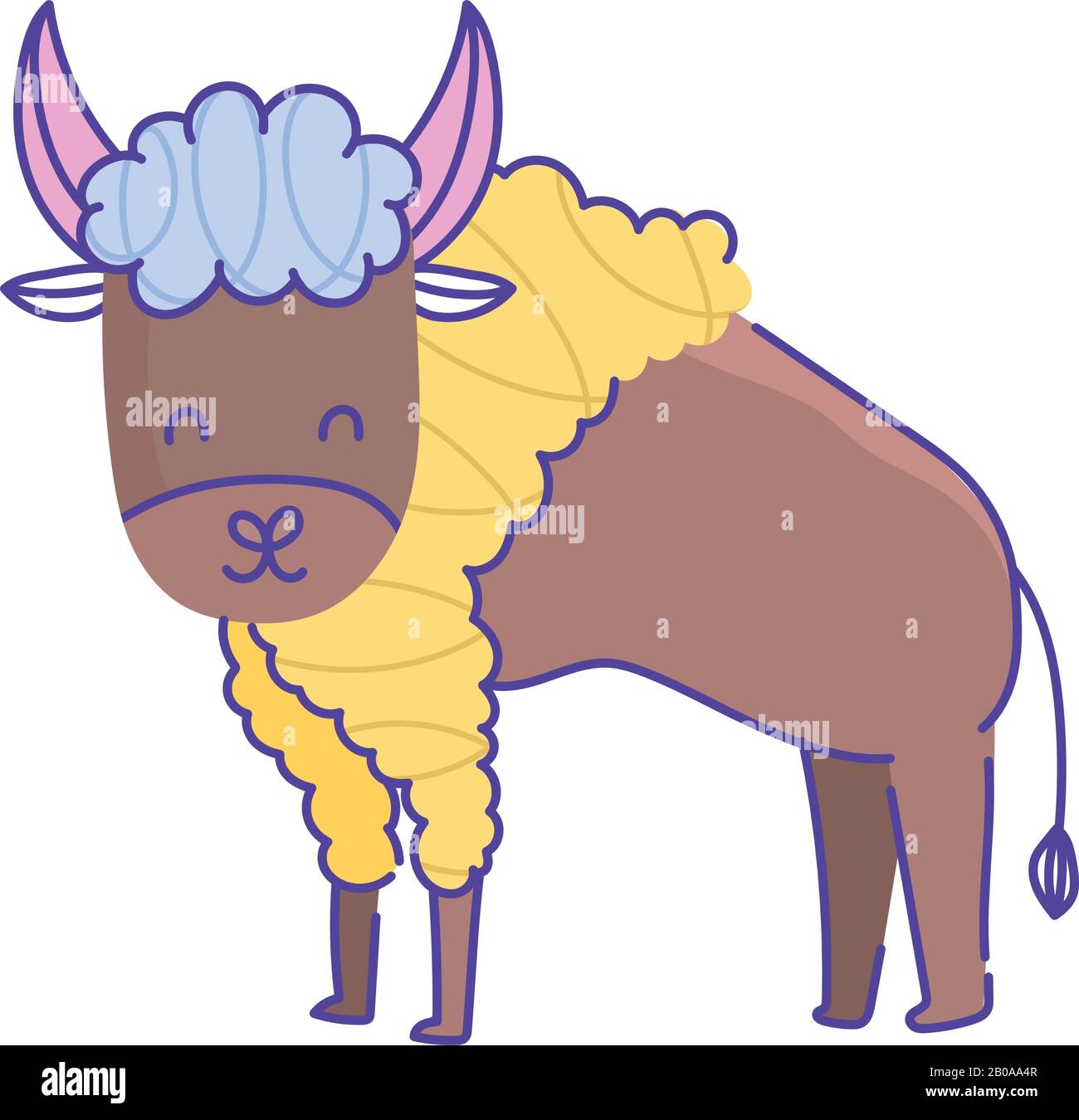 buffalo animal cartoon doodle color on white background vector illustration  Stock Vector Image & Art - Alamy