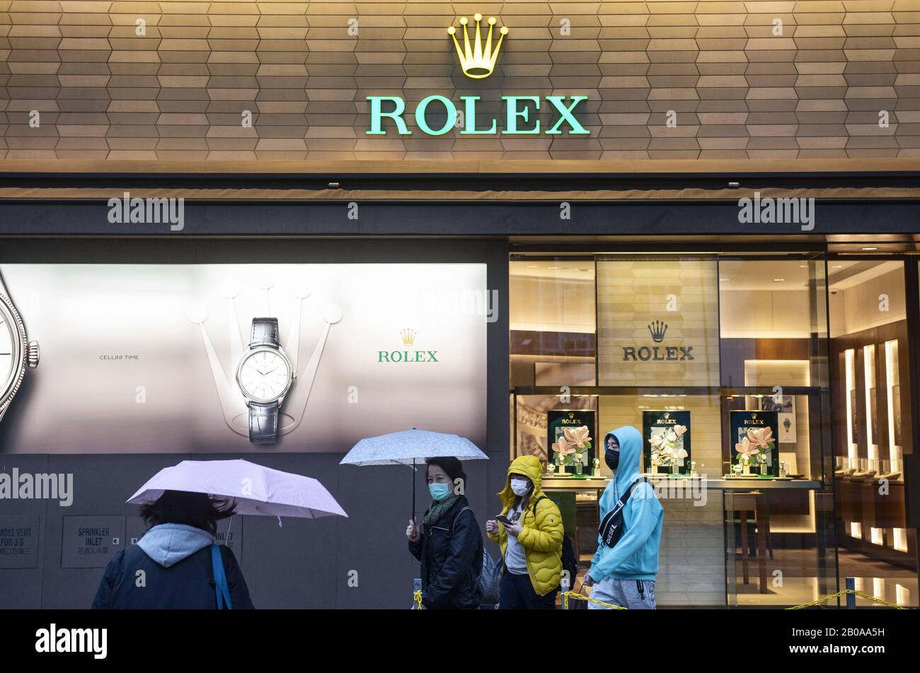 Hong Kong, China. 11th Feb, 2020. Swiss luxury watchmaker Rolex branch  store in Hong Kong. Credit: Budrul Chukrut/SOPA Images/ZUMA Wire/Alamy Live  News Stock Photo - Alamy