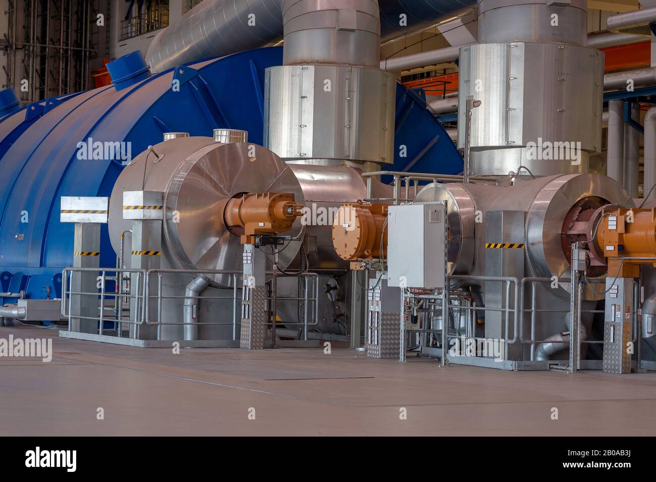 machine hall of Moorburg power plant, Germany, Hamburg, Moorburg Stock Photo