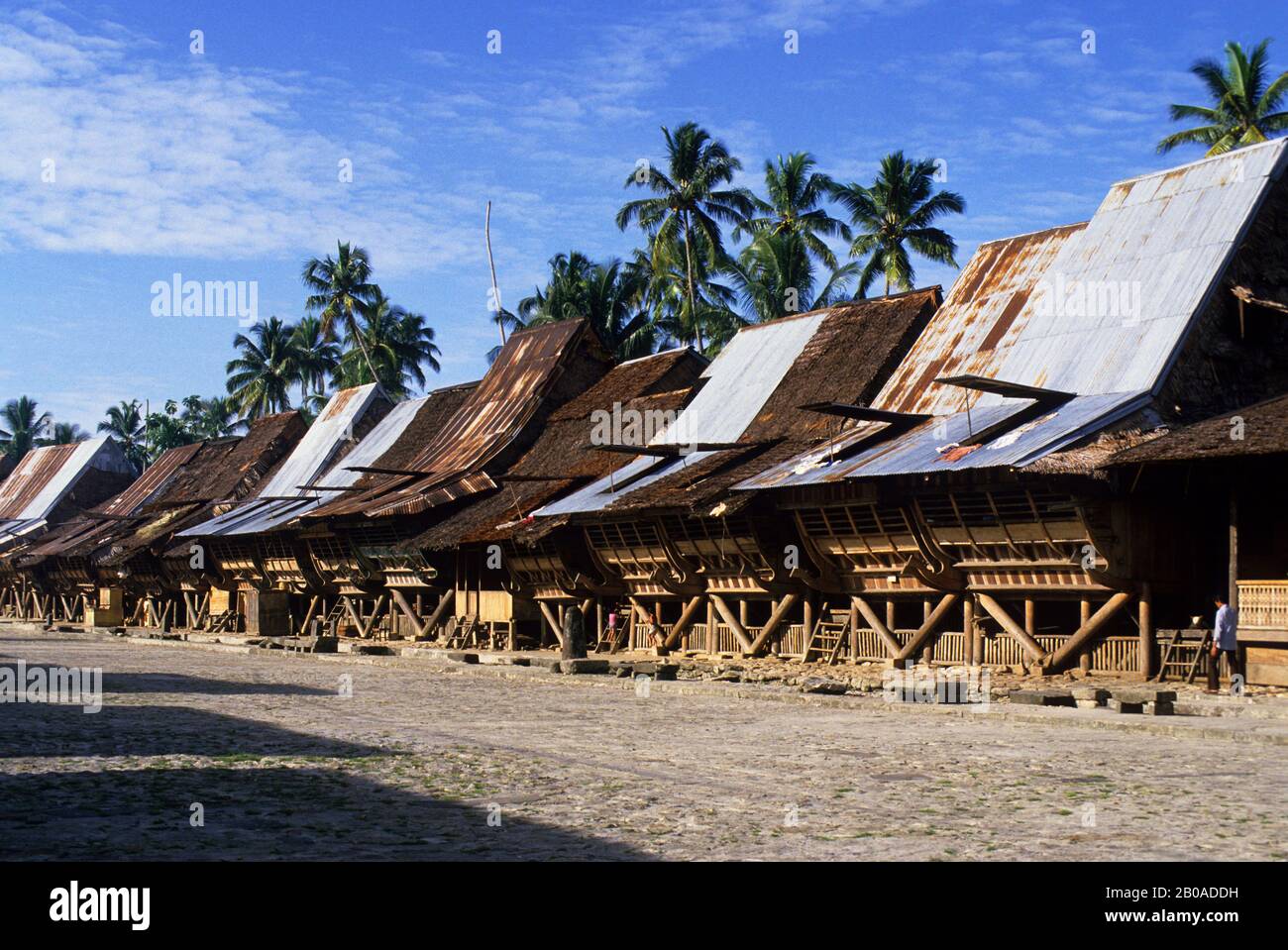 ASIA, INDONESIA, SUMATRA, NIAS ISLAND, BAWOMATALUO VILLAGE, TRADITIONAL HOUSES Stock Photo