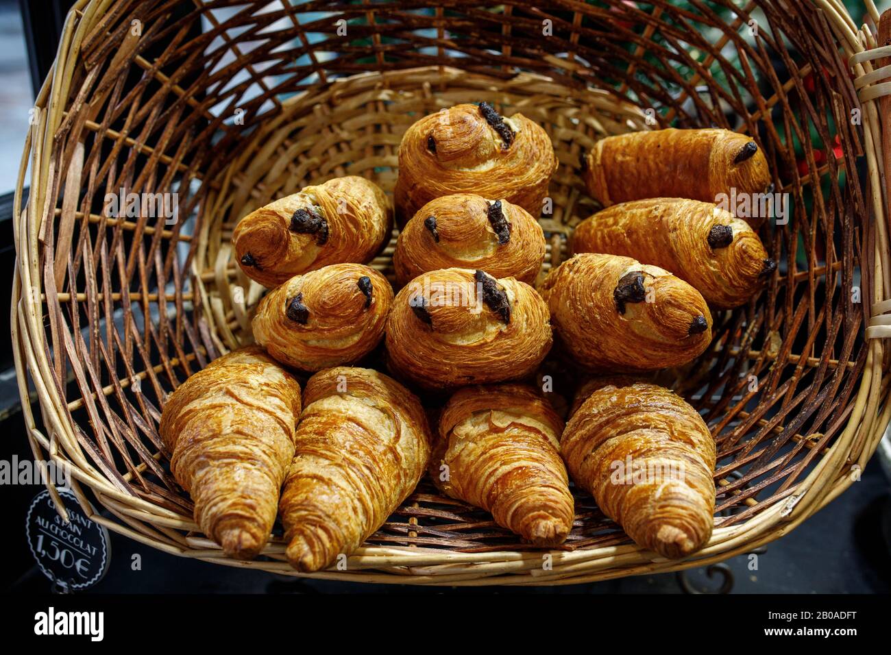 Chocolate croissants at a bakery in Paris, France Stock Photo Alamy