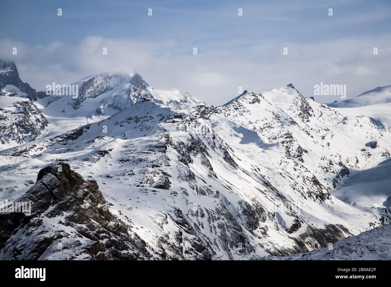 snow covered peaks in the Swiss Alps Stock Photo - Alamy