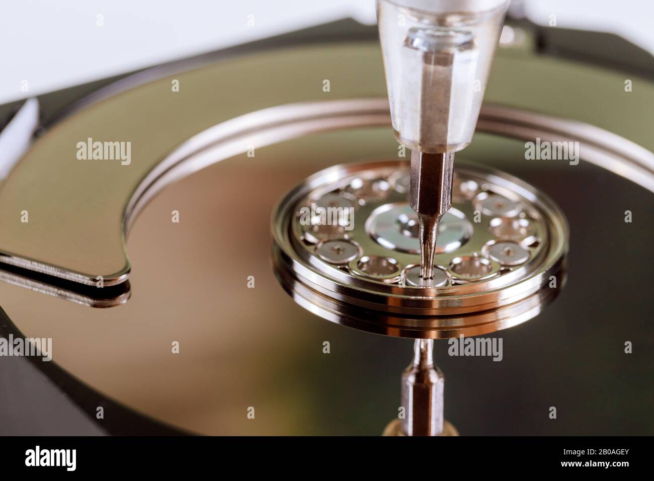 Recovery support shop, screw hard disk drive to repair Stock Photo - Alamy