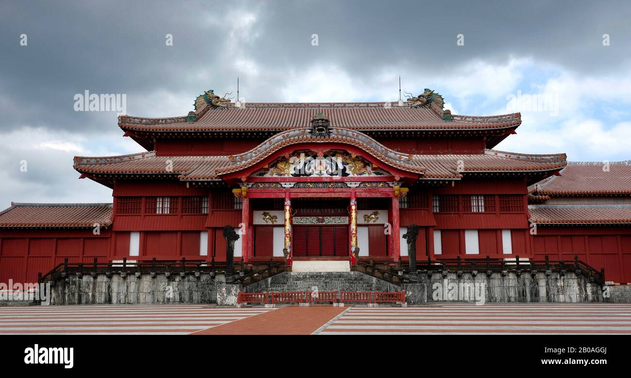 Shurijo Castle Scene Okinawa Japan Stock Photo