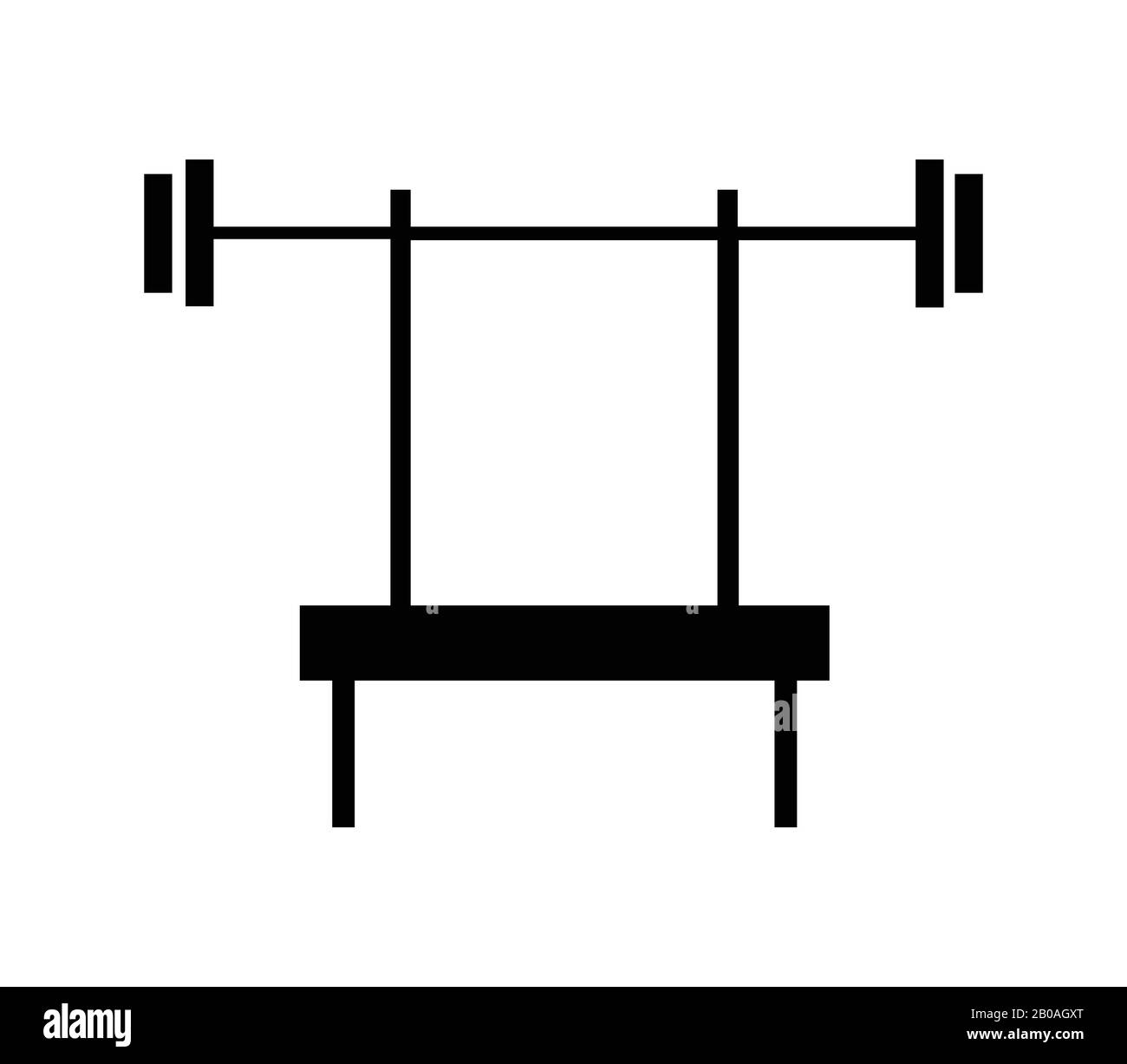 bench press icon illustrated in vector on white background Stock Vector