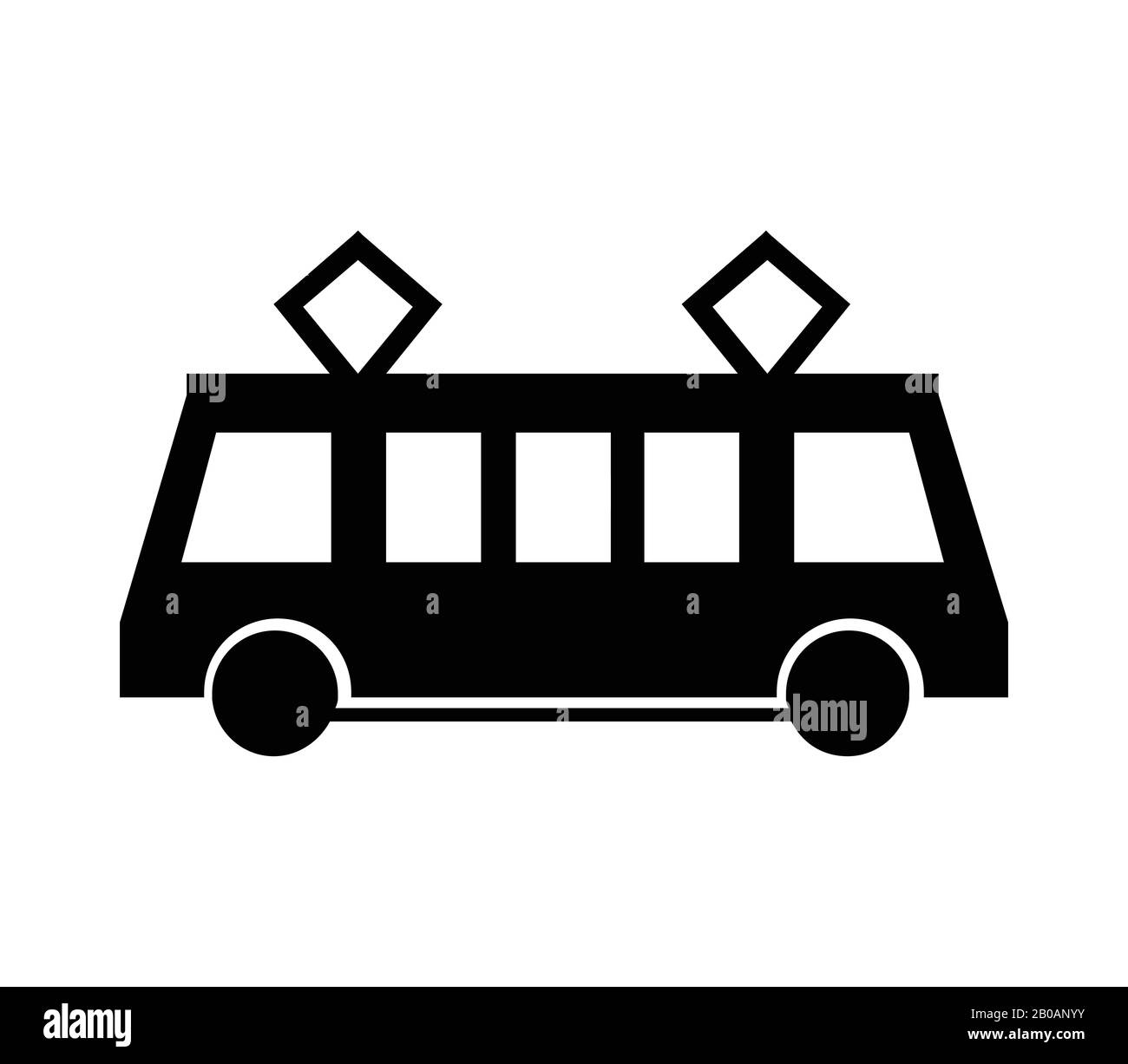 tram icon illustrated in vector on white background Stock Vector