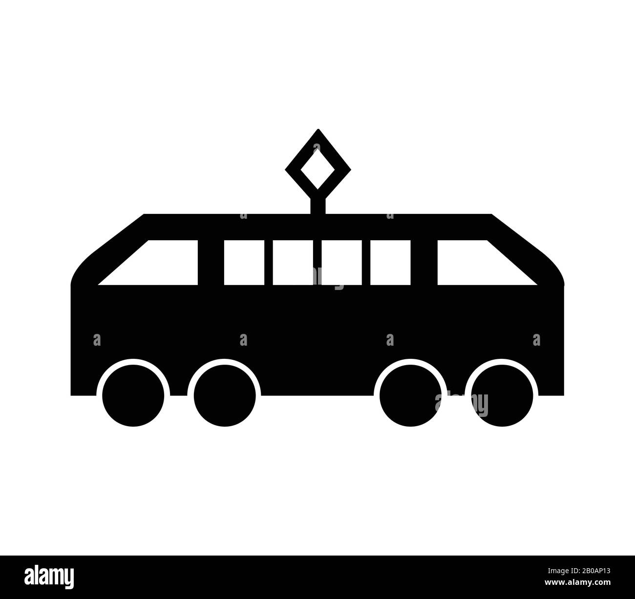tram icon illustrated in vector on white background Stock Vector