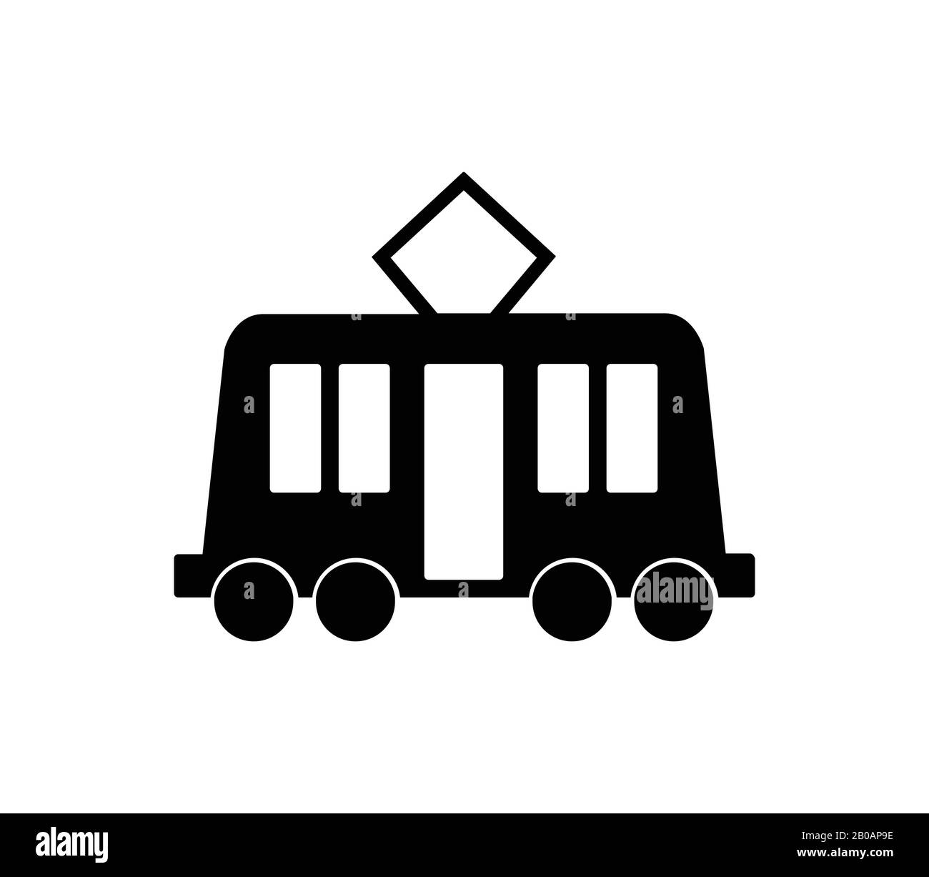 tram icon illustrated in vector on white background Stock Vector