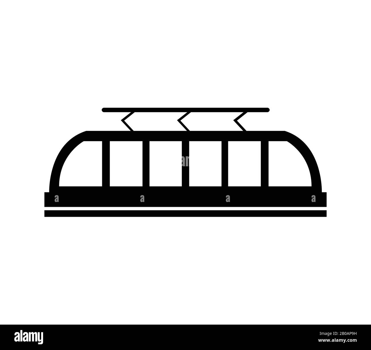 tram icon illustrated in vector on white background Stock Vector