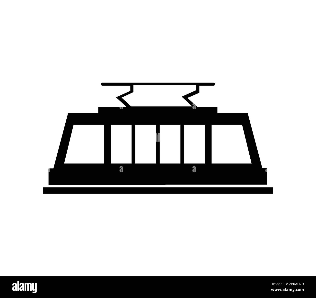 tram icon illustrated in vector on white background Stock Vector