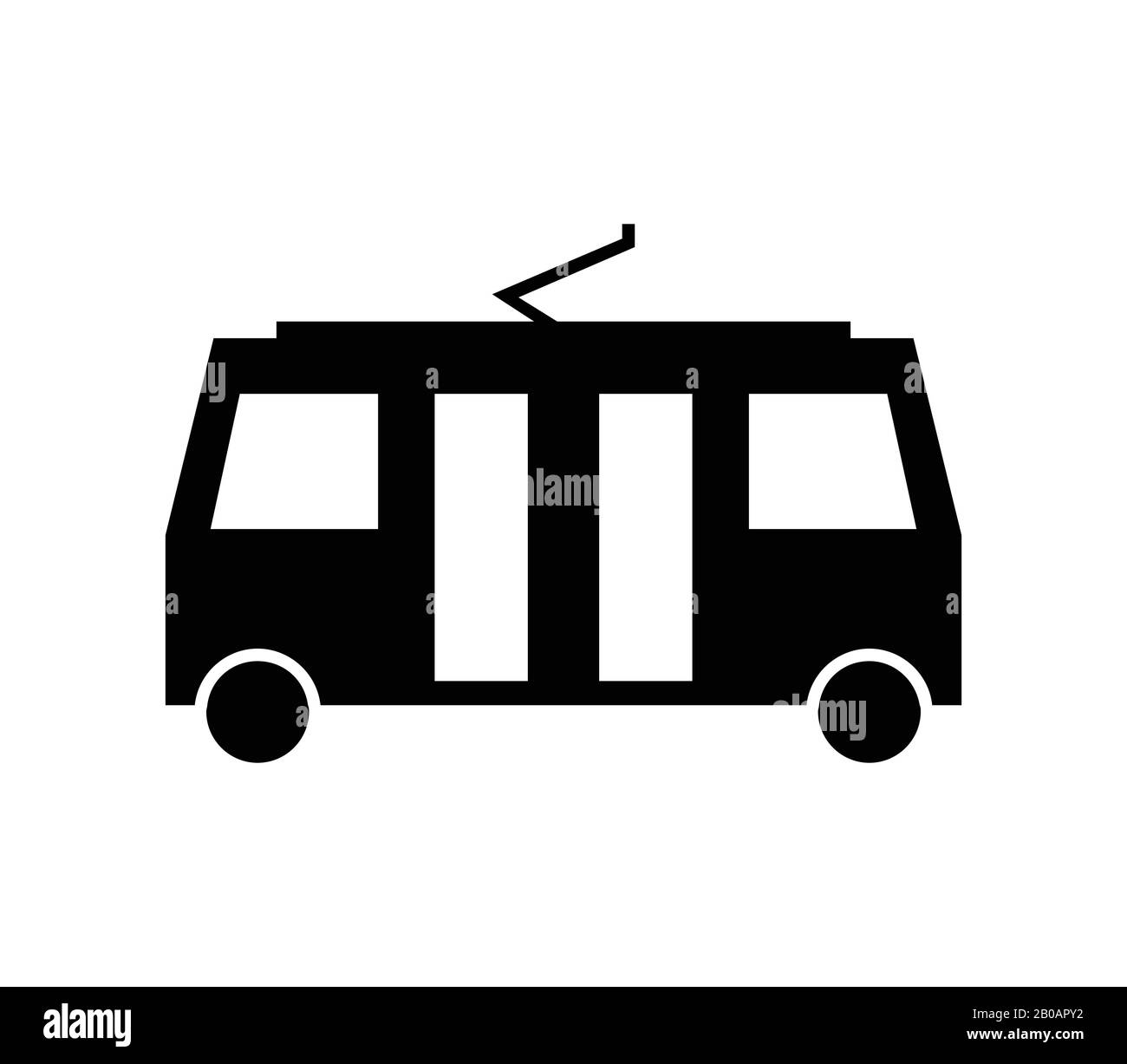 tram icon illustrated in vector on white background Stock Vector