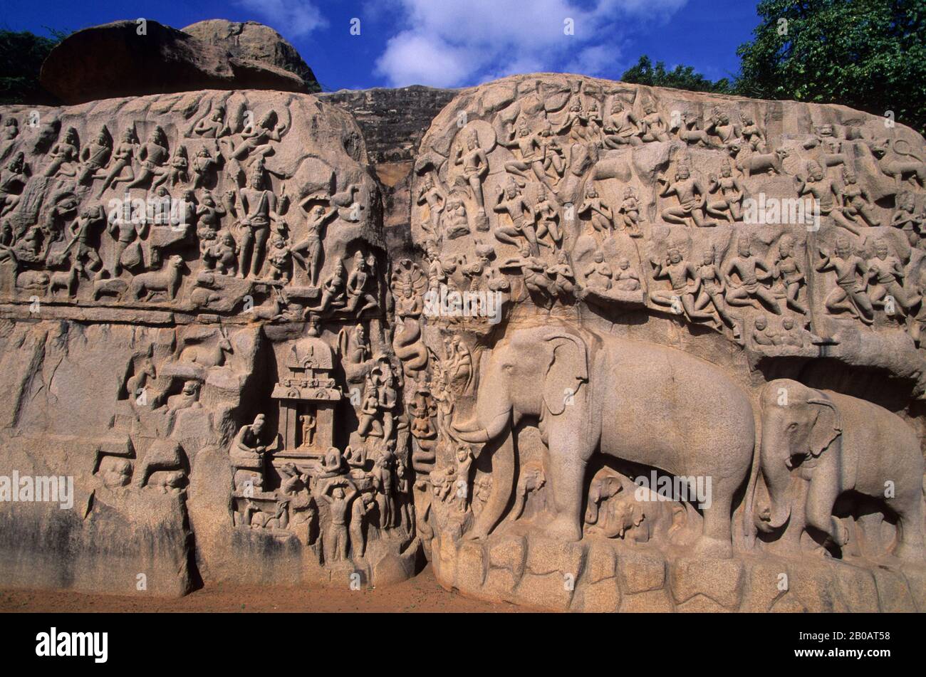 Indian Lintel Panel Of Ganesh & Elephants From Gujarat - 19thC Indian Lintel Panel Of Ganesh & Elephants From Gujarat - 19thC