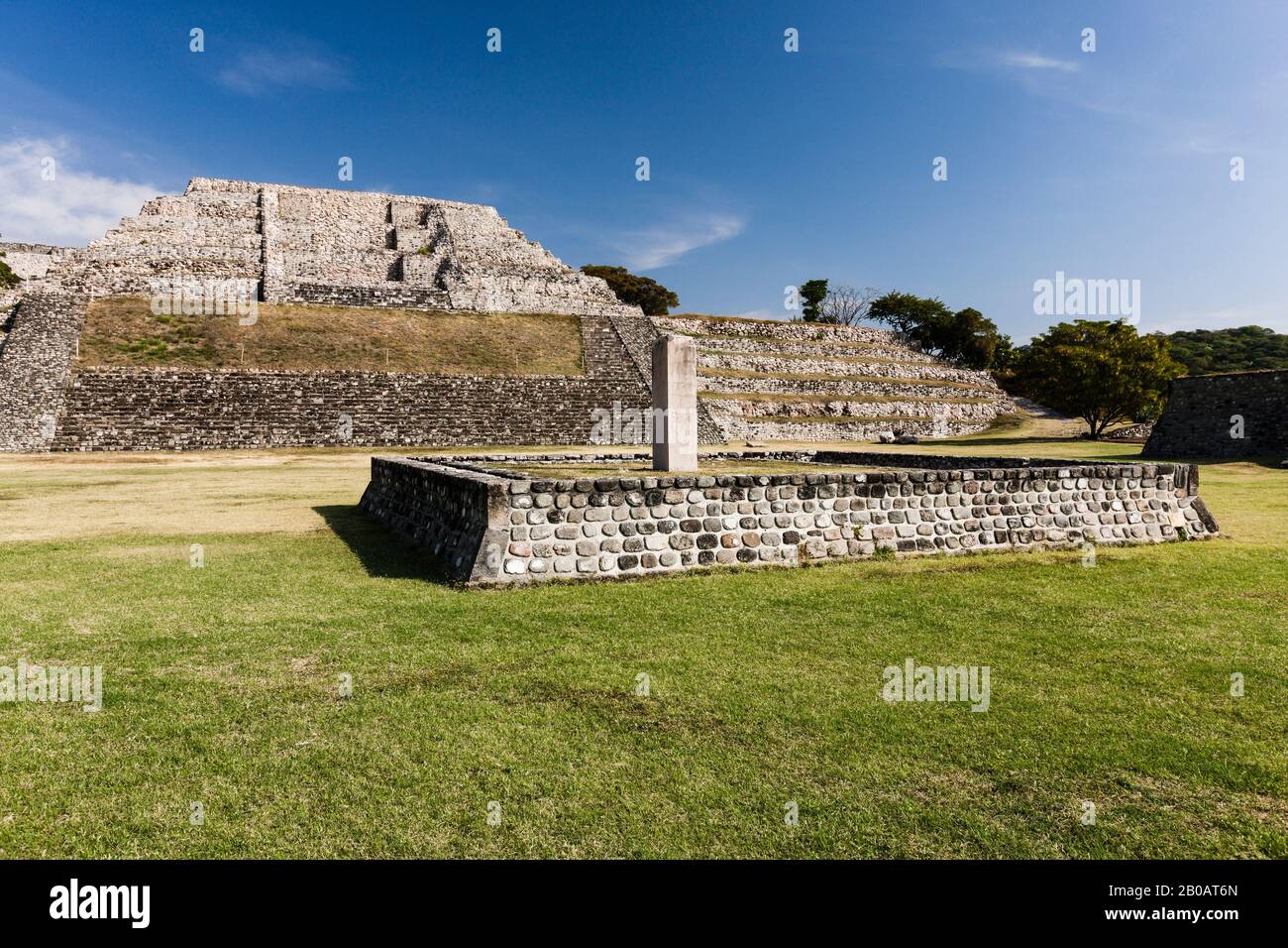 Grand Plaza of Xochicalco archaeological site, Mayan Ruins, Morelos