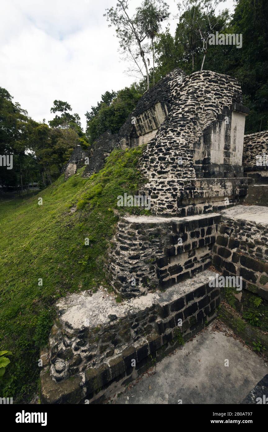 Guatemala, Tikal National Park, Plaza of the Seven Temples, Late Classic Period, 600–900 AD; UNESCO World Heritage Site Stock Photo