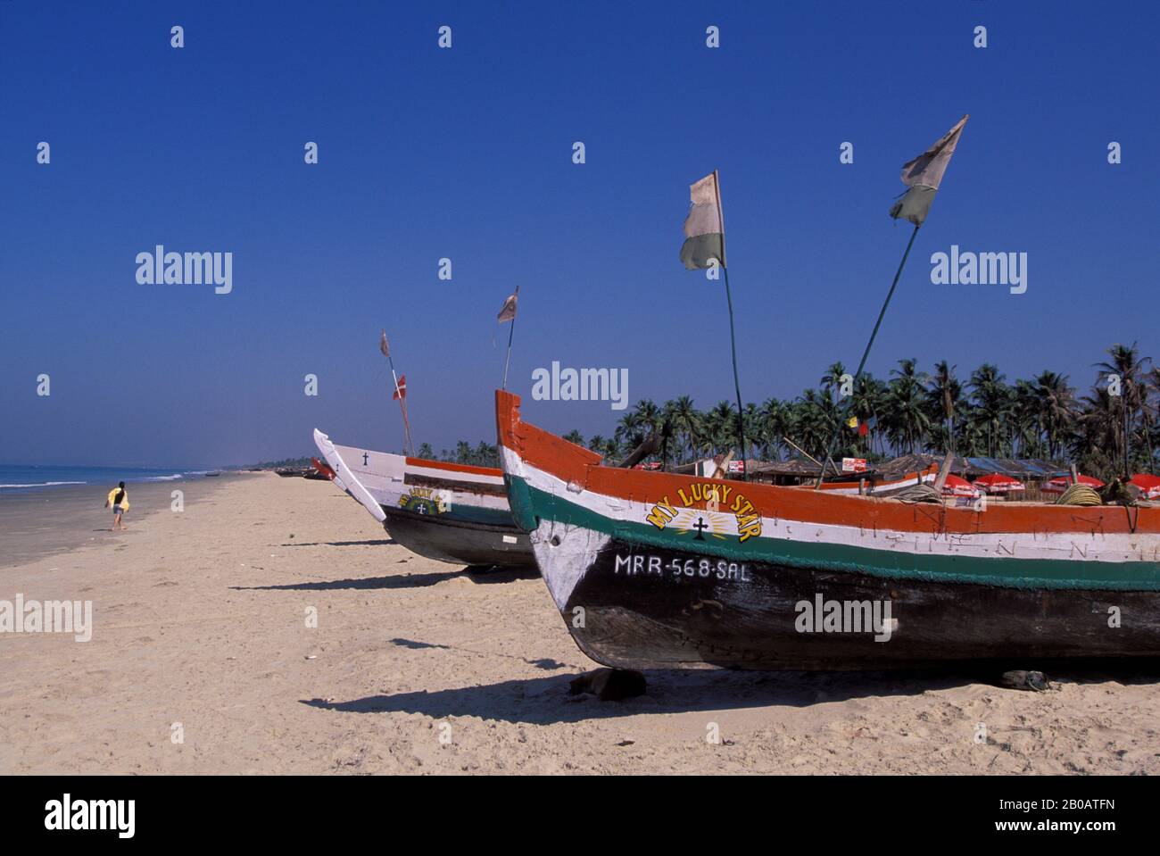 INDIA, GOA, BEACH, FISHING BOATS Stock Photo