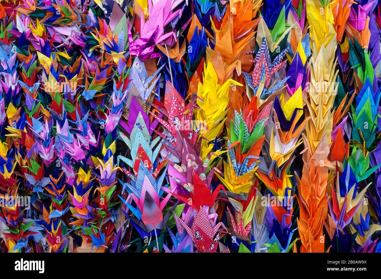 JAPAN, HIROSHIMA, PEACE MEMORIAL PARK, MEMORIAL, PAPER CRANES (WWII