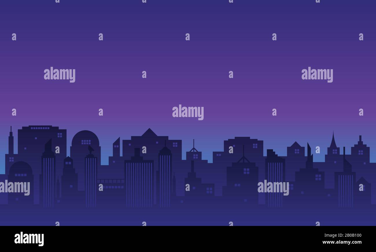 City silhouette with in the night atmosphere Stock Vector Image & Art ...