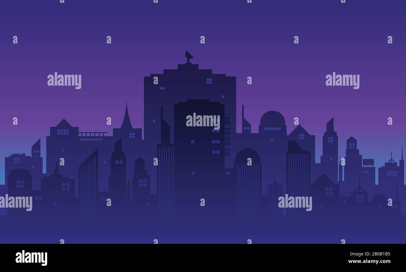 The city background with the atmosphere of the sky at night Stock ...