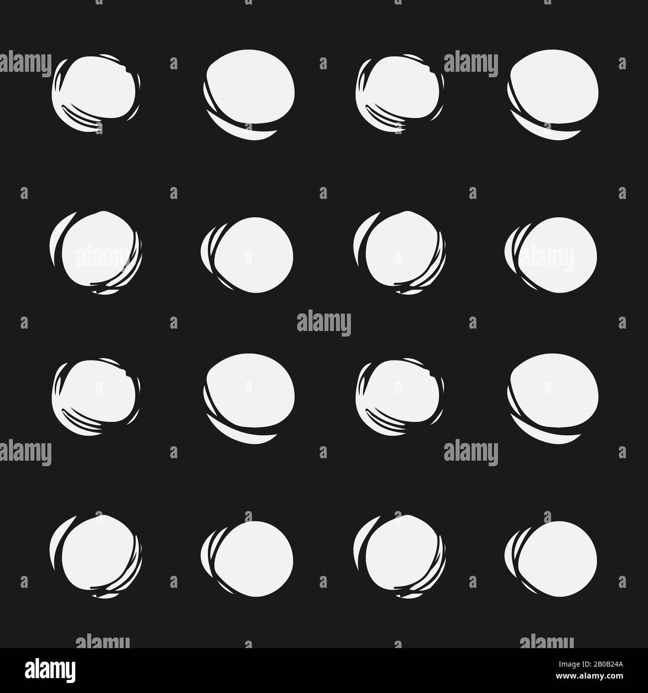 Seamless pattern consisting of circles hand drawn. Stock Vector