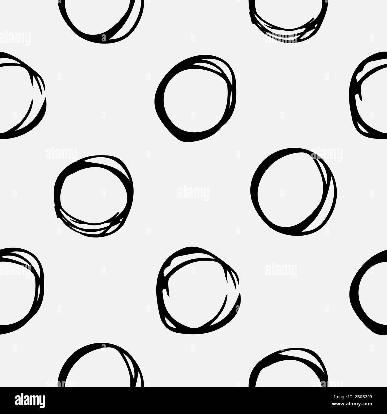 Seamless pattern consisting of circles hand drawn. Stock Vector