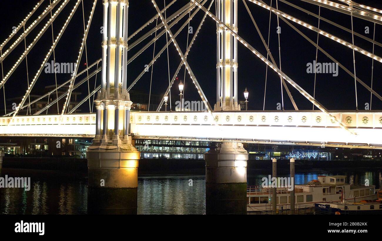 amazing Albert Bridge at Battersea London Stock Photo Alamy