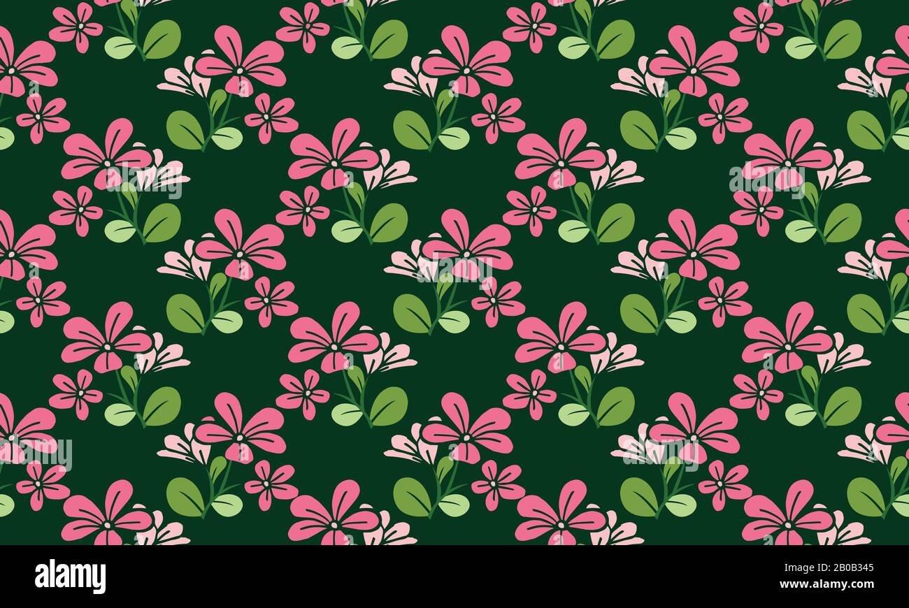 Beautiful leaf and floral design for spring flower pattern background ...