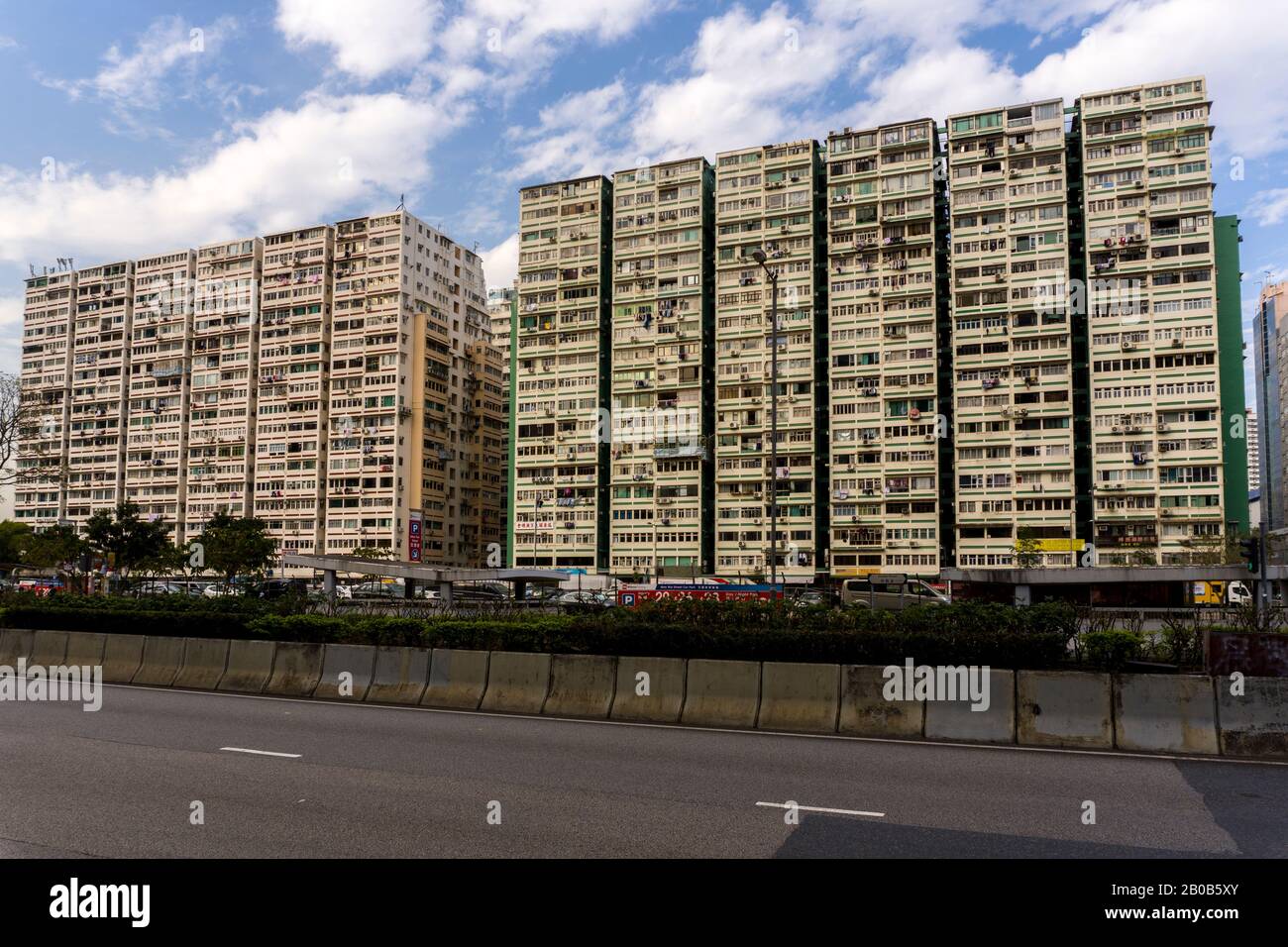 Hong Kong - January 12 2020 : Man Wah Sun Chuen, one of the oldest private housing estates in Hong Kong built in 1960s Stock Photo