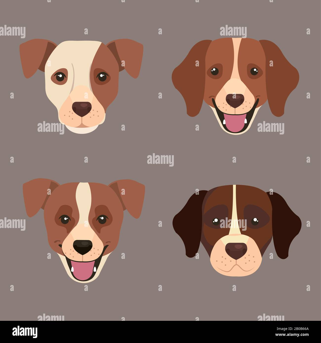 Cartoon dogs heads set Stock Vector Images - Alamy