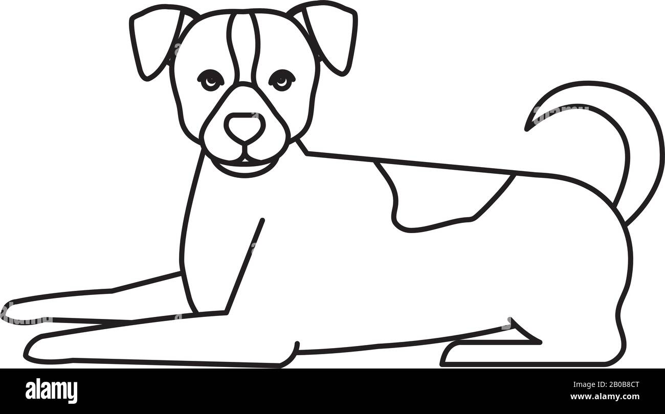 cute dog animal line style icon Stock Vector Image & Art - Alamy